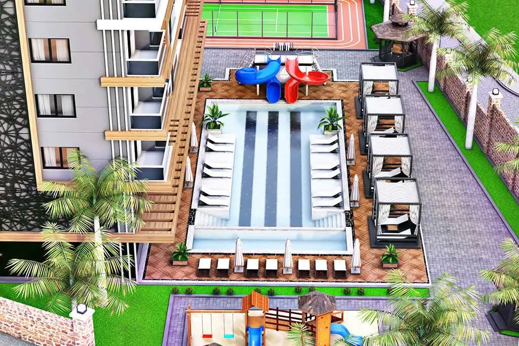 Новая квартира у моря планировкой 11 в районе Тосмур, фотография 8