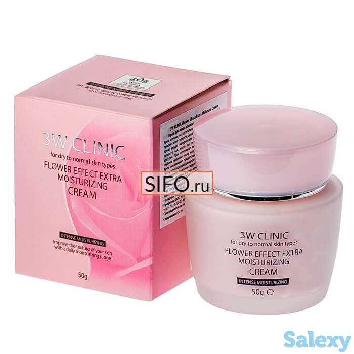 Крем для лица 3w clinic flower effect extra moisturizing cream, фотография 2