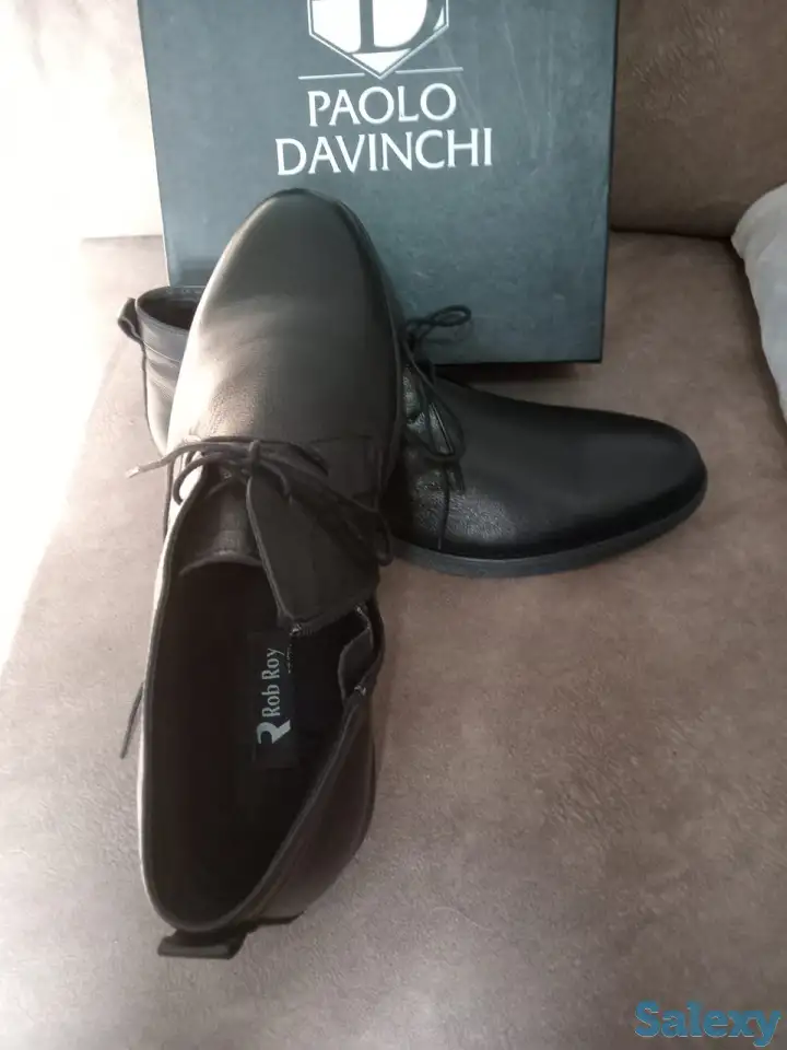 Мужские кожаные демисезонные ботинки., фотография 1