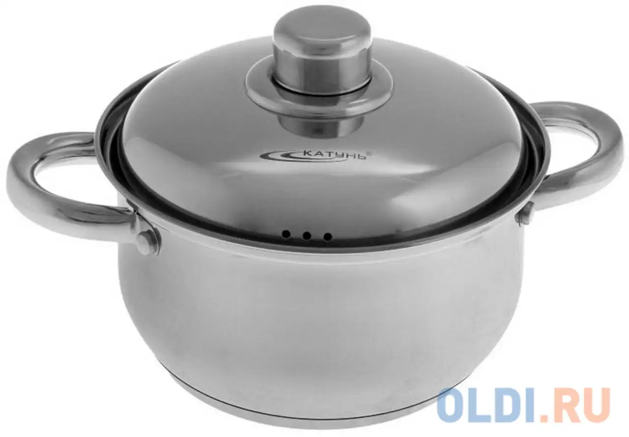 Кастрюля катунь гретта кт04-d-35м 20 см 3.4 л нержавеющая сталь, фотография 1