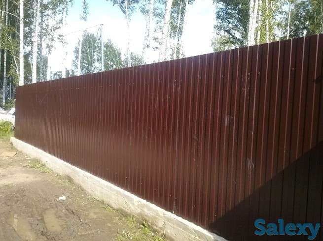 строительство забора из профлиста, фотография 1