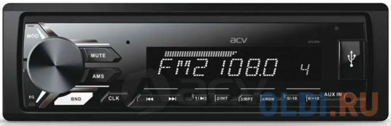 Автомагнитола acv avs-812bw 1din 4x50вт, фотография 1