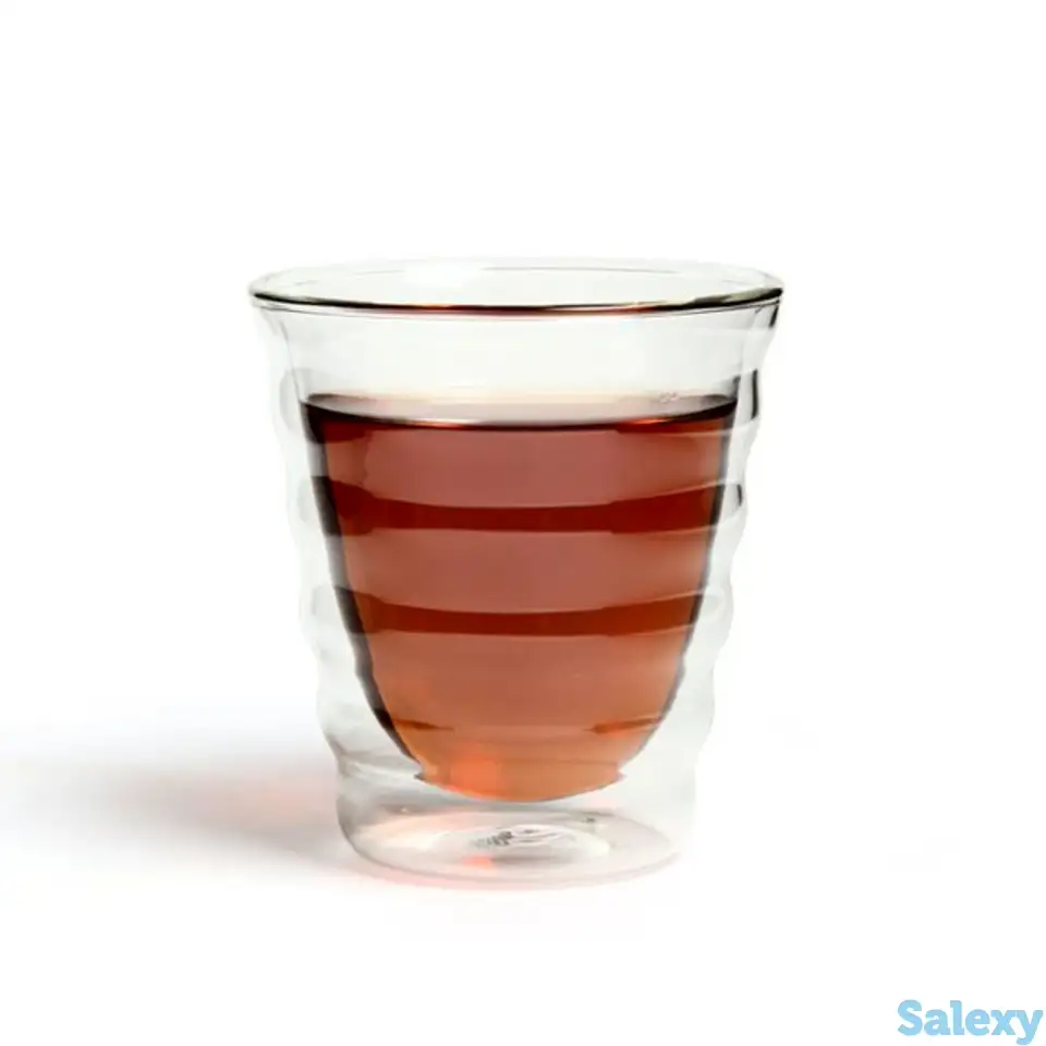 Необжигающая кружка из жаропрочного стекла с двойными стенками 