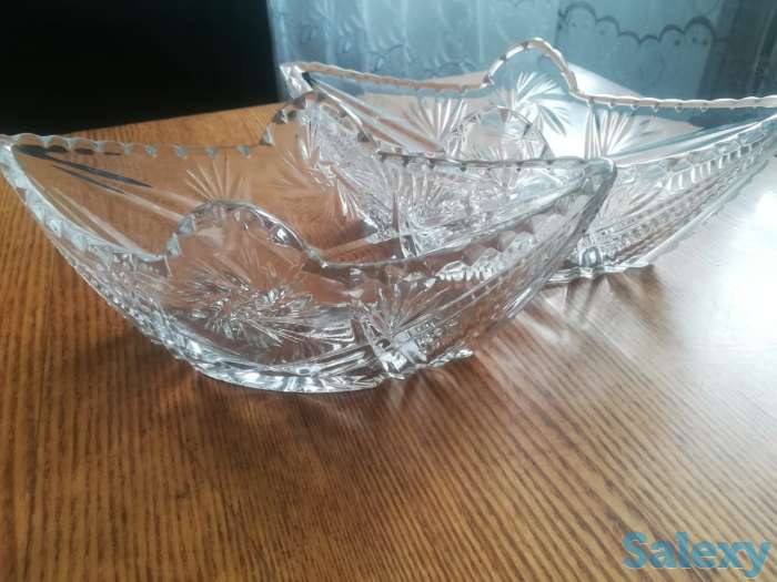 Хрусталь ваза, салатник, конфетница, фотография 1