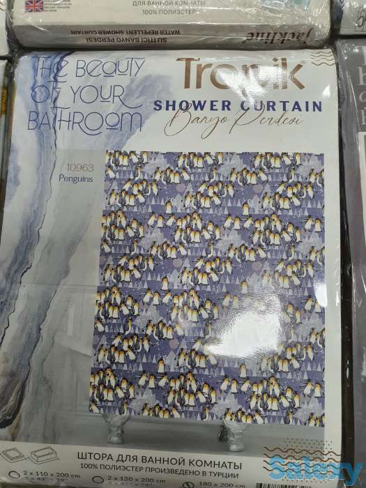Шторки для душа и ванны, сделано в Турции, пингвины эстетика, фотография 1