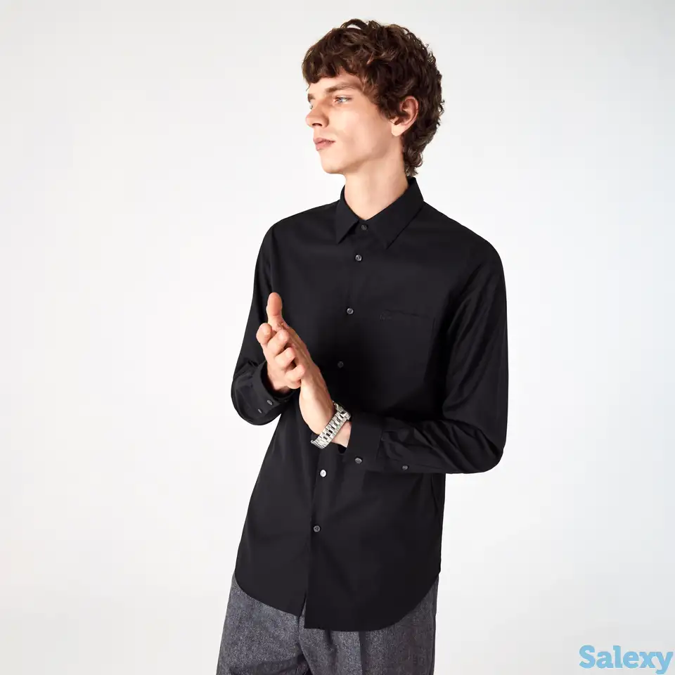 Мужская рубашка lacoste regular fit из хлопкового поплина, фотография 1