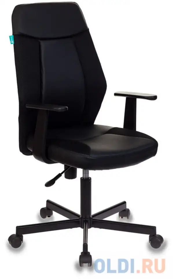 Кресло бюрократ ch-606/bl+tw-11 черный искусст.кожа/ткань крестовина металл, фотография 1