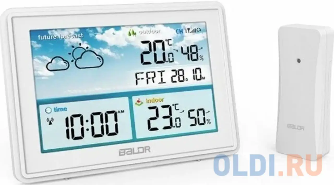 Baldr b0359wst2h2r-white беспроводная метеостанция, белый, фотография 1