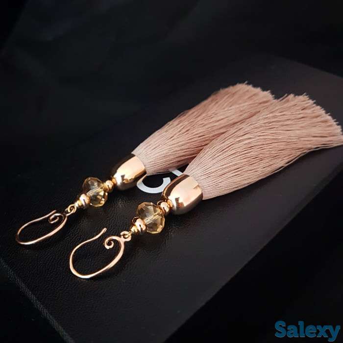 Серьги-кисти wizard brush - crystal beige, фотография 3