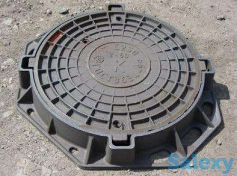 Люк канализационный чугунный тяжелый 40т, фотография 1