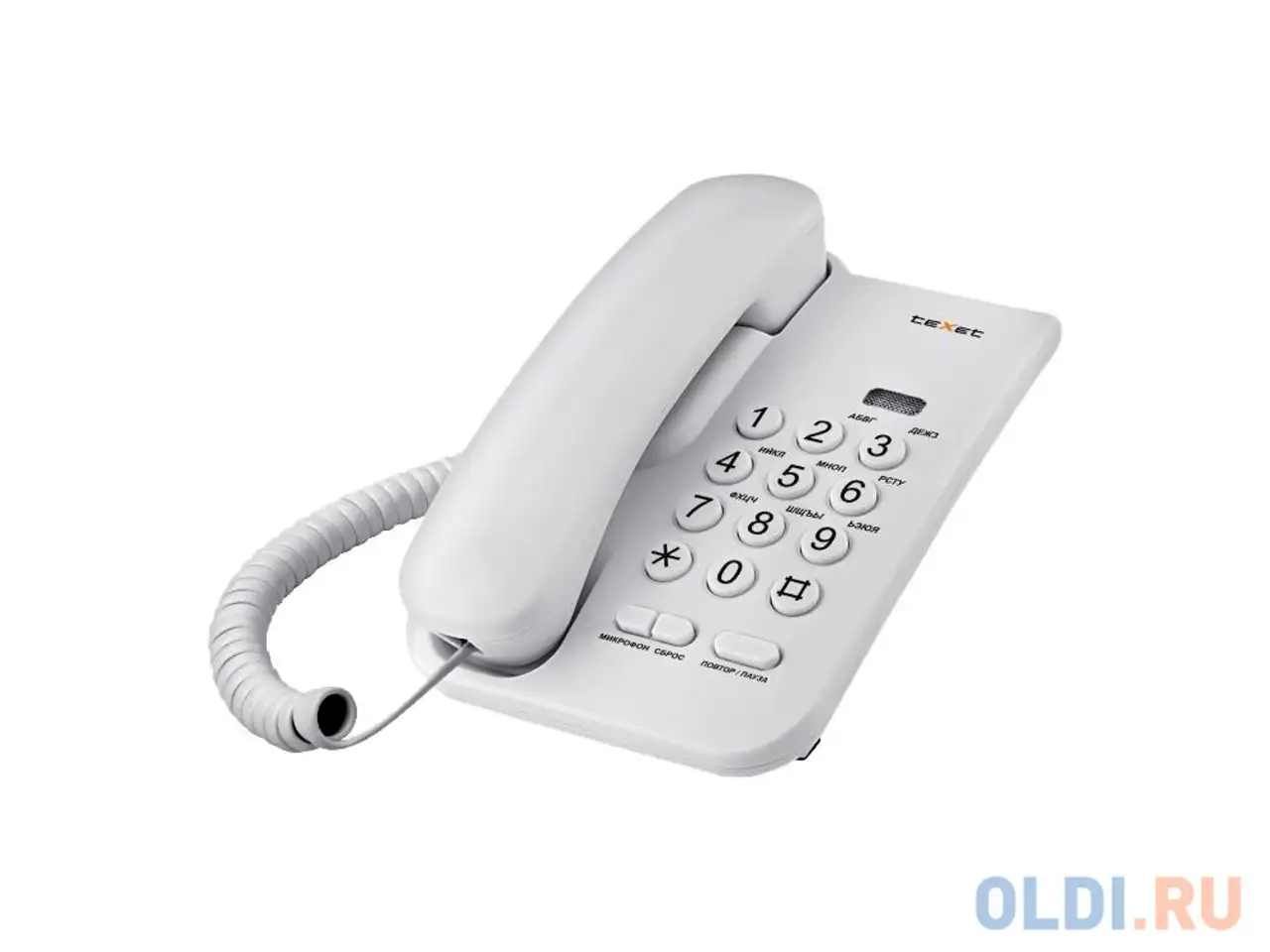 Телефон проводной texet тх-212 светло-серый, фотография 1