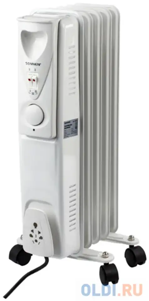 Обогреватель масляный sonnen dfs-05, 1000 вт, 5 секций, белый, 453497, фотография 1
