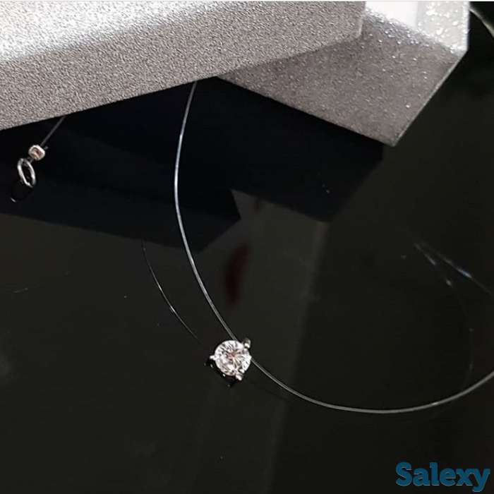 Подвеска серебряная капелька на леске, фотография 1