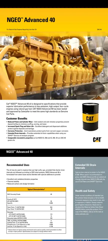 Газовое масло Cat Ngeo 40 в бочках 208 литров, фотография 1