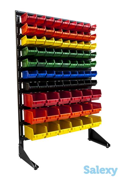 Торговый стальной стеллаж с ящиками под крепеж, фотография 1