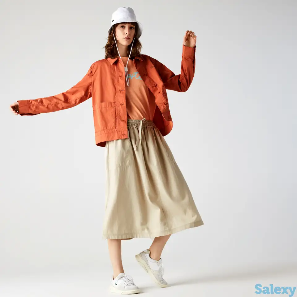 Женская хлопковая юбка lacoste средней длины, фотография 1