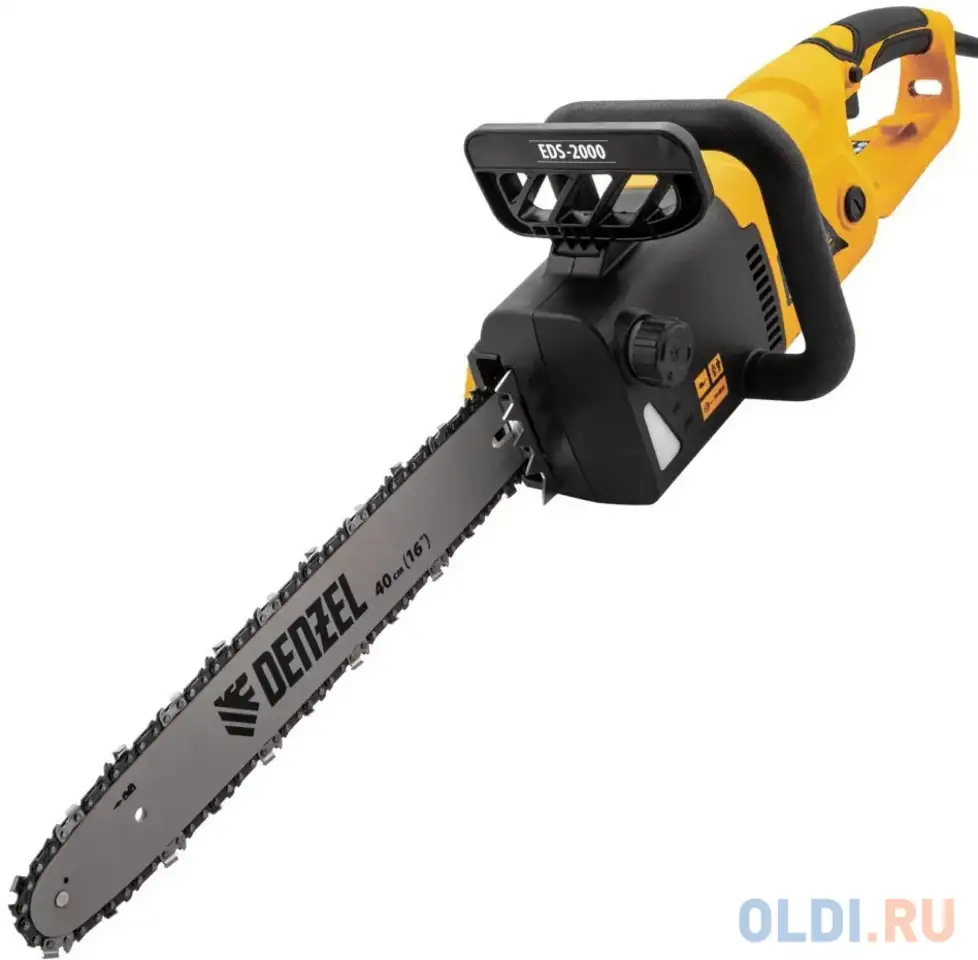 Пила цепная электрическая eds-2000, 2квт,продольная,шина 40см,шаг 3/8, паз 1,3мм, 56зв// denzel, фотография 1