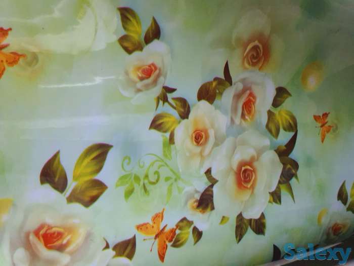 Красивая Гелевая плотная клеенка скатерть дастархан, нежные цветы, фотография 2