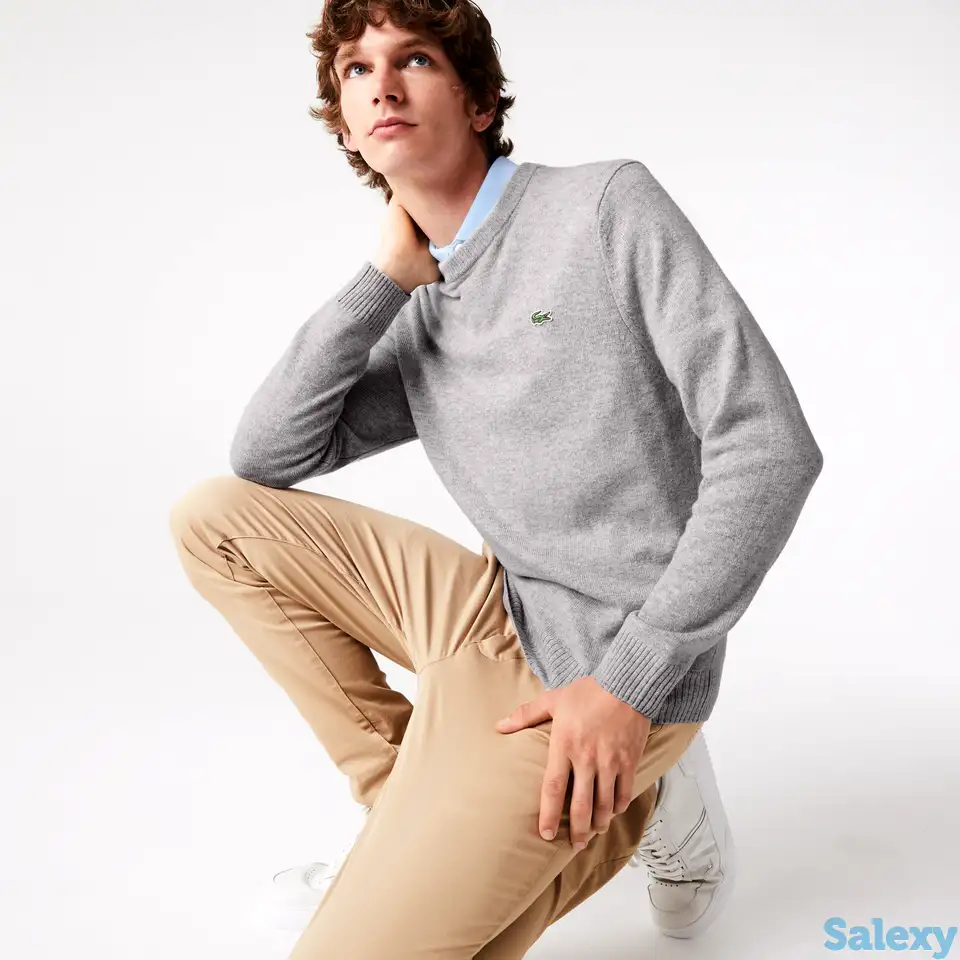 Мужской шерстяной свитер lacoste с круглым вырезом, фотография 1