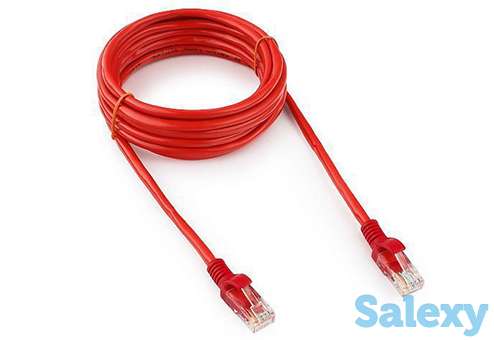 Патч-корд utp cablexpert pp12-5m/r кат.5e, 5м, литой. красный, фотография 1