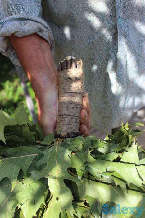 Банные веники из канадского дуба с джутовой рукояткой, фотография 5