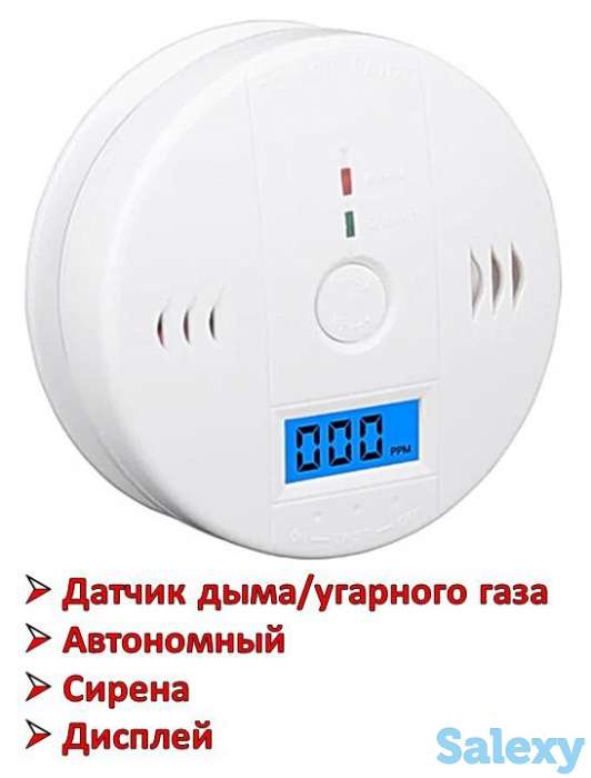 Продам автономный датчик дыма/угарного газа с сиреной и дисплеем, GS010, фотография 1