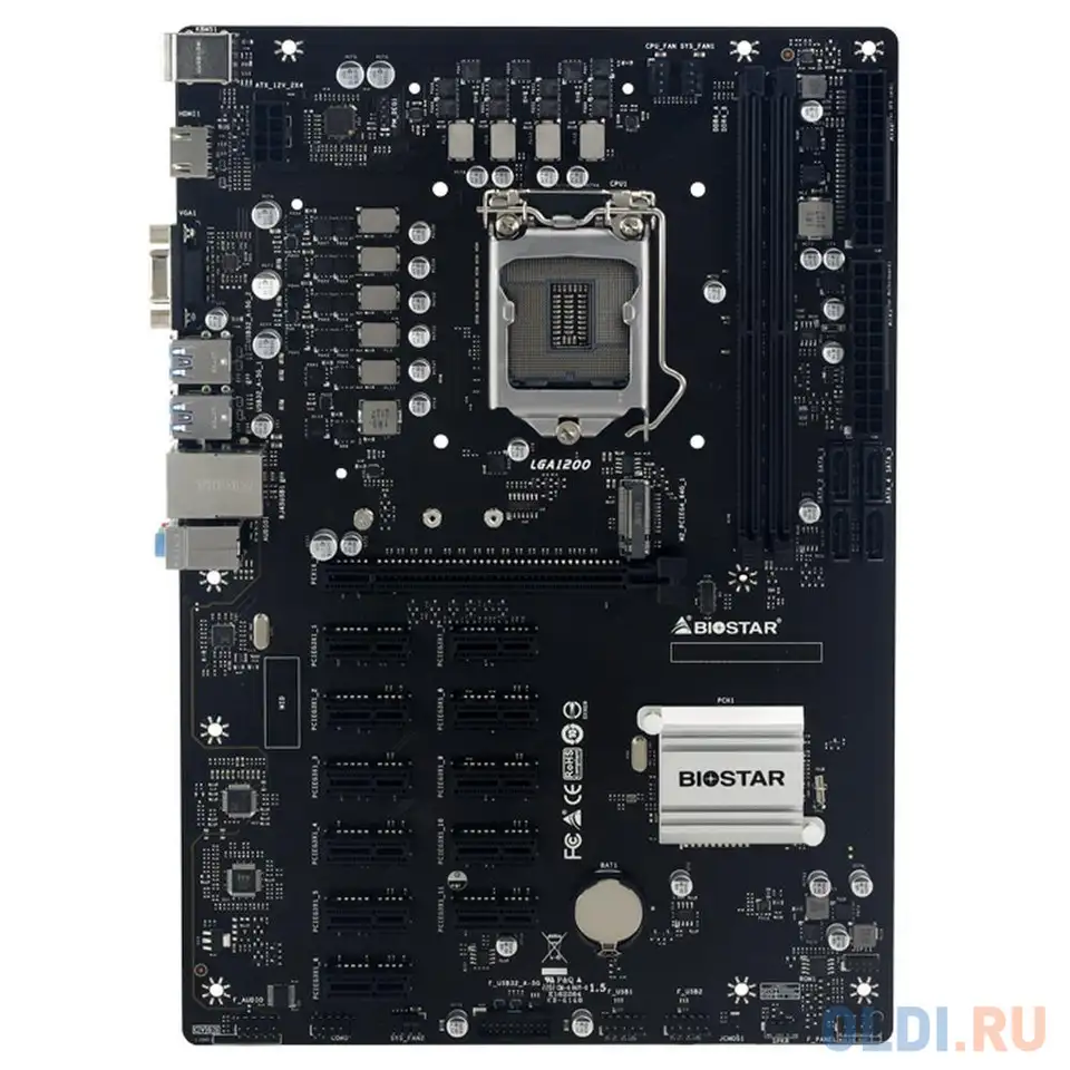 Tb560-btc pro, socket 1200, intel®b560, 2xddr4-2933, d-sub+hdmi, 1xpci-ex16, 11xpci-e16x1, 4xsata3, , фотография 1
