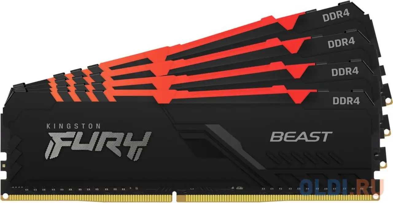 Kingston 32gb 2666mhz ddr4 cl16 dimm (kit of 4) fury beast, фотография 1