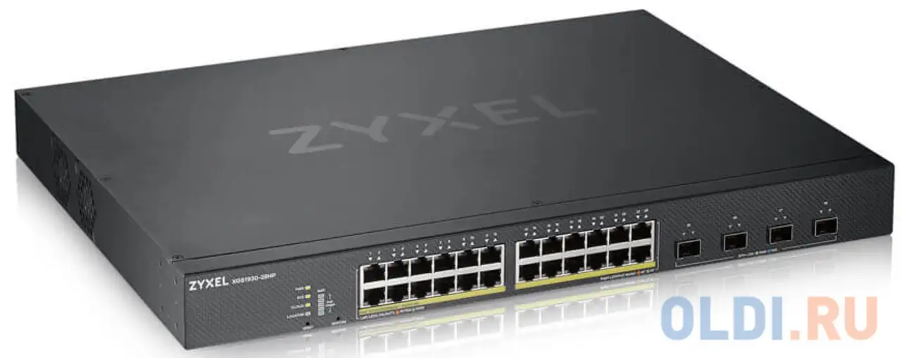 Zyxel xgs1930-28hp hybrid smart l2+ switch poe+ zyxel nebula flex, 24xge, фотография 1