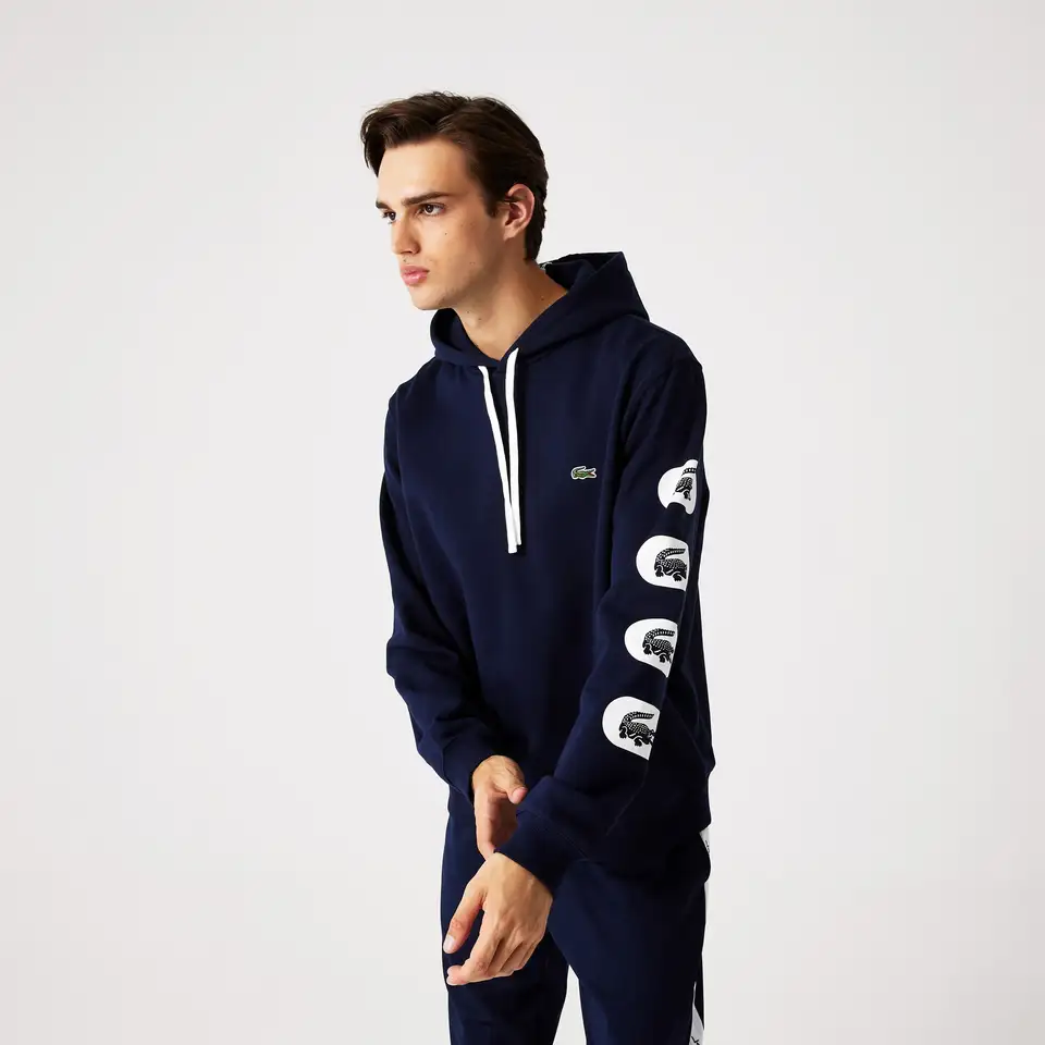 Мужское худи lacoste с капюшоном и принтом, фотография 1
