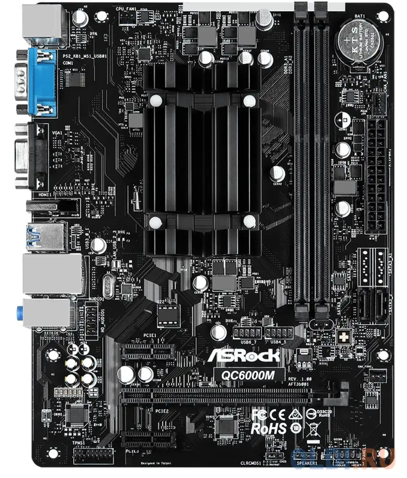 Материнская плата asrock qc6000m с процессором amd 2xddr3 1xpci-e 16x 2xpci-e, фотография 1