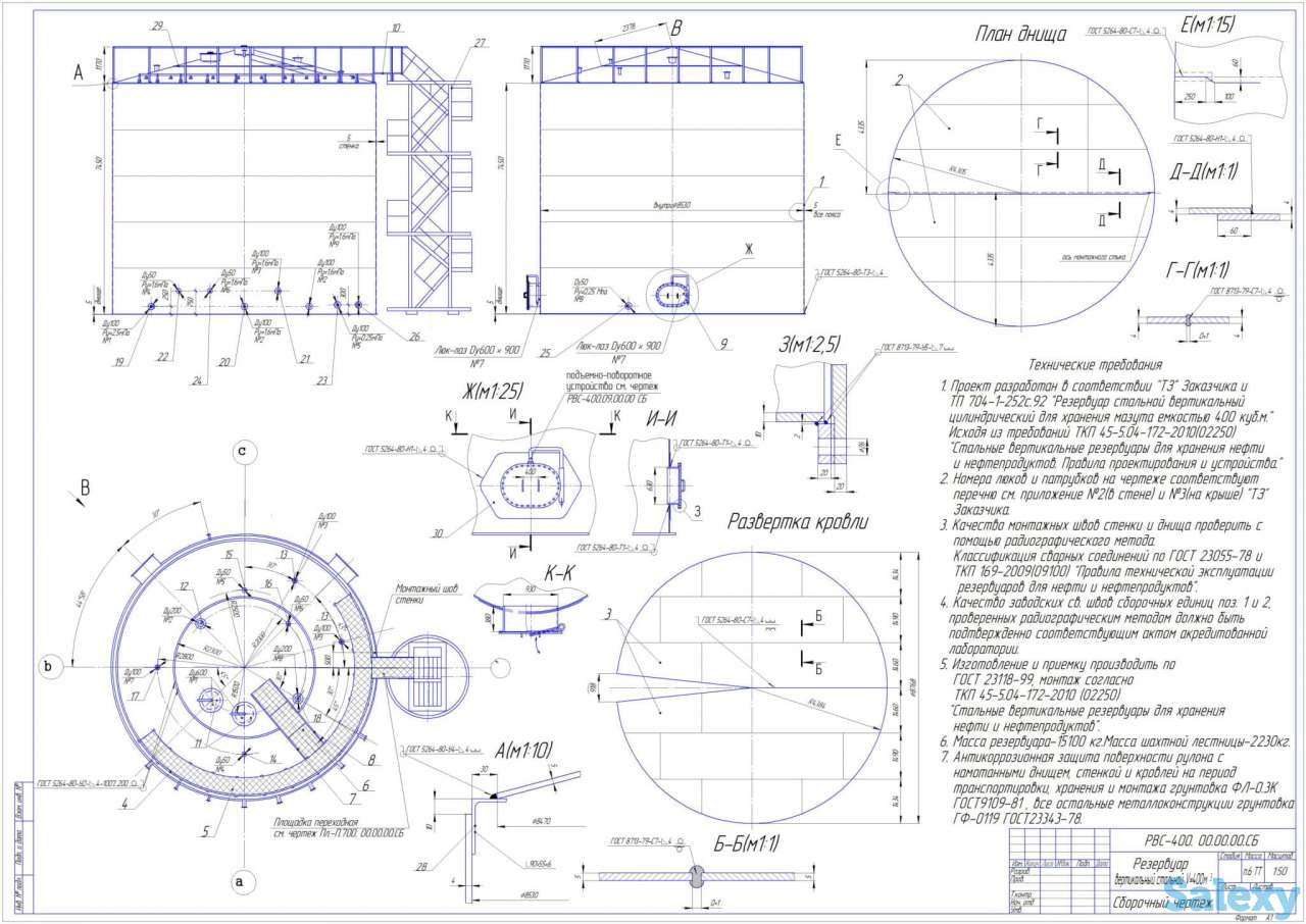 Стальной резервуар РВС-100 м3, фотография 2