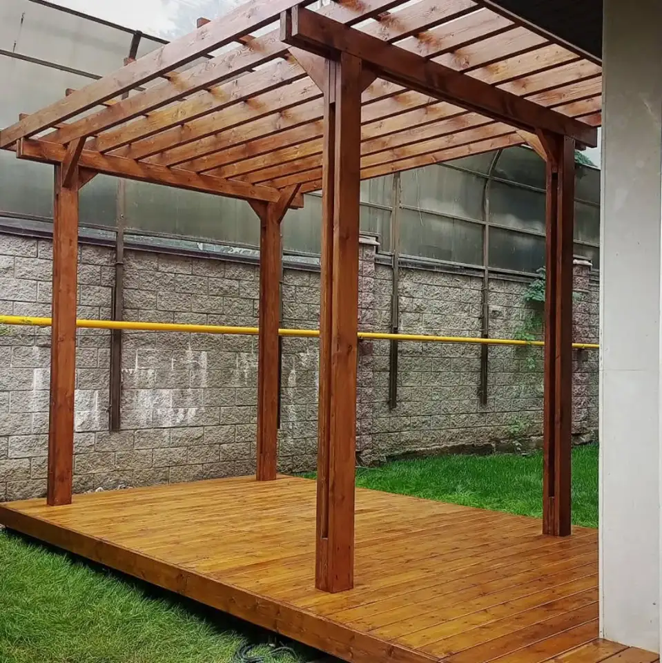 Терраса к дому из натурального дерева на заказ, фотография 2