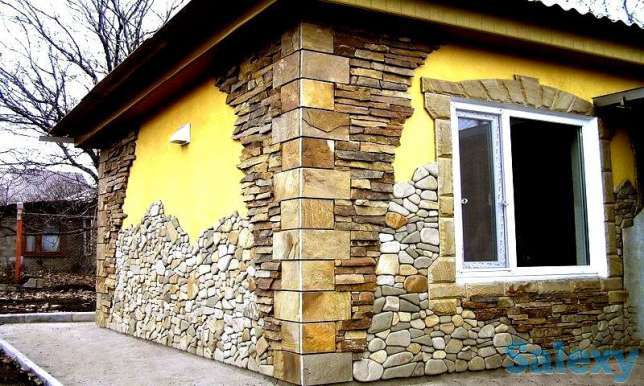 Декоративный натуральный камень,плитняк, фасад, гранит, травентин, фотография 1