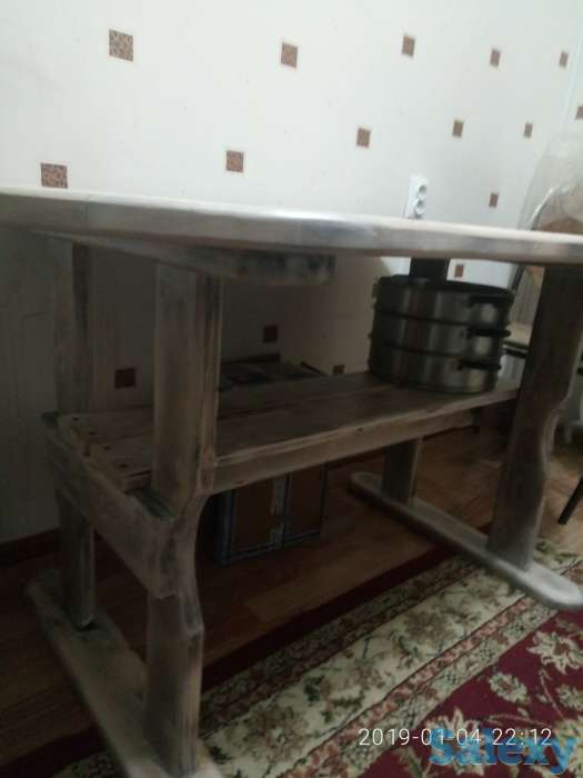 деревянный стол из массива сосны, фотография 4