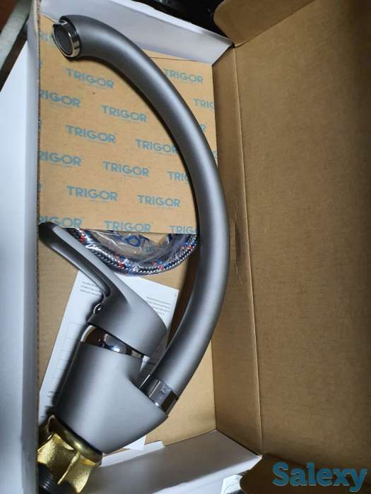 Смеситель для кухни кран Trigor, Европейский знак качества Серый, фотография 4