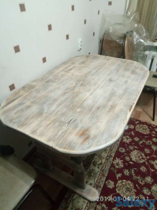 деревянный стол из массива сосны, фотография 5