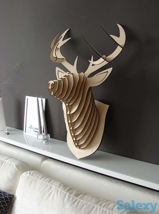 Декоративные головы животных из фанеры. Резка из фанеры любых голов животных., фотография 1