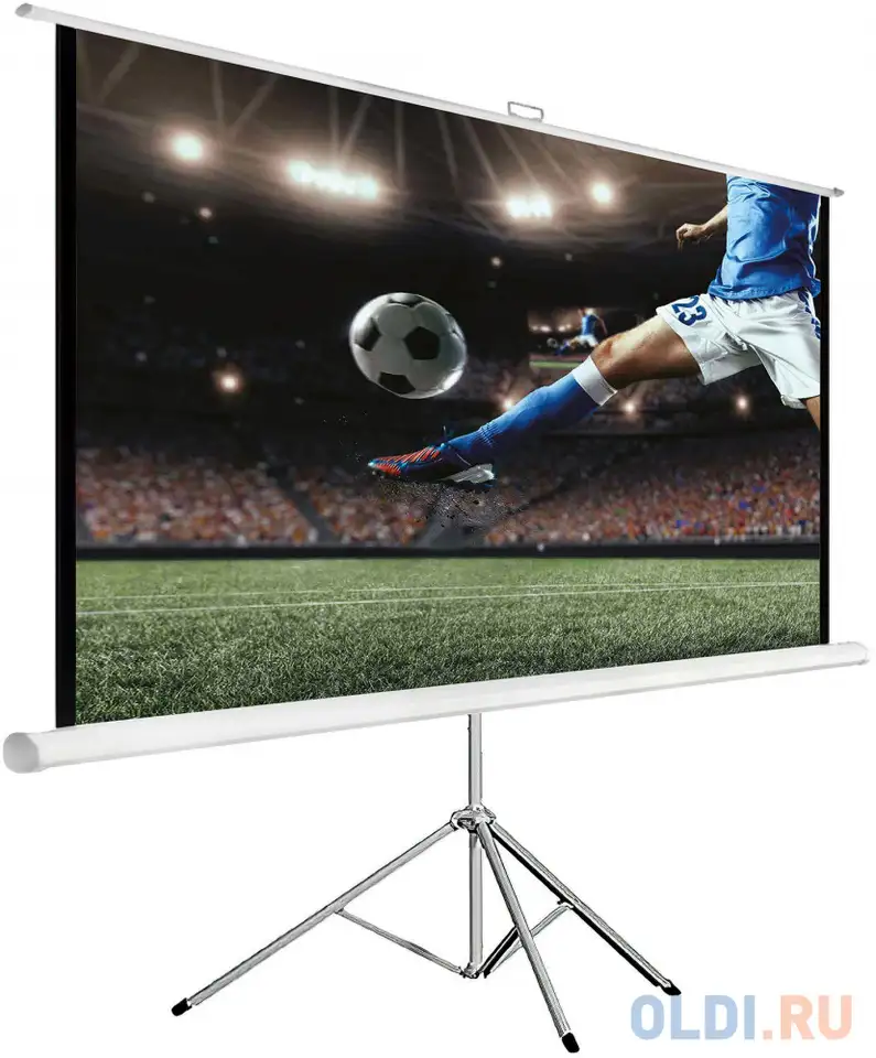 Экран на треноге hiper 125x221см cinema stp 16x9-100 16:9 напольный рулонный, фотография 1