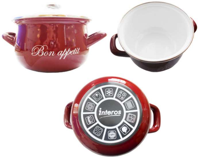 Кастрюля эмаль 5.1 л БОРДО, фотография 1