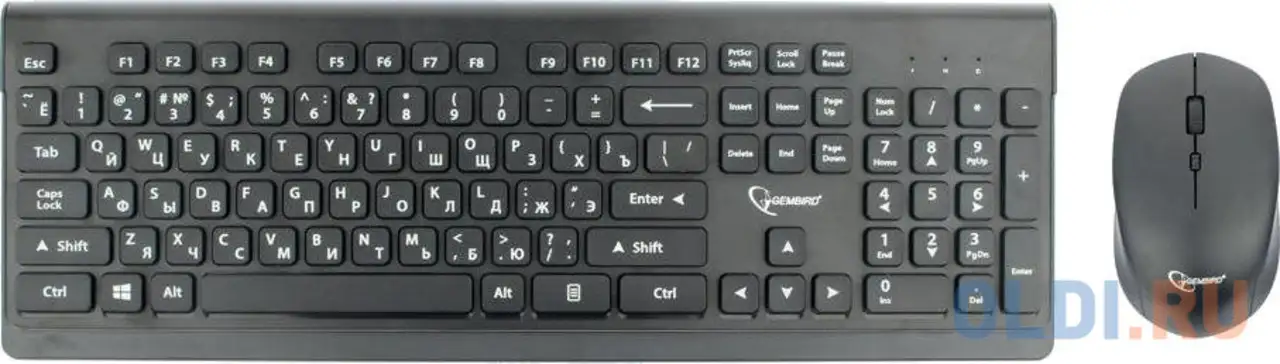 Комплект кл-ра+мышь беспров. gembird kbs-7200 {черный, 2.4ггц/10м, 1600 dpi,  мини-приемник-, фотография 1