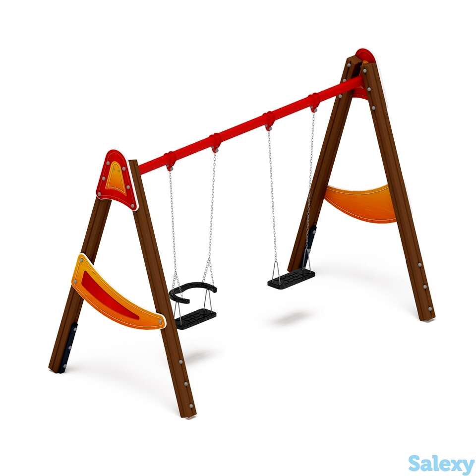 Качели уличные д2 ио 12.д.01.02.01-п.01 для игровой площадки, фотография 1