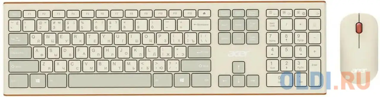 Клавиатура + мышь acer occ200 клав:бежевый мышь:бежевый usb беспроводная slim multimedia, фотография 1