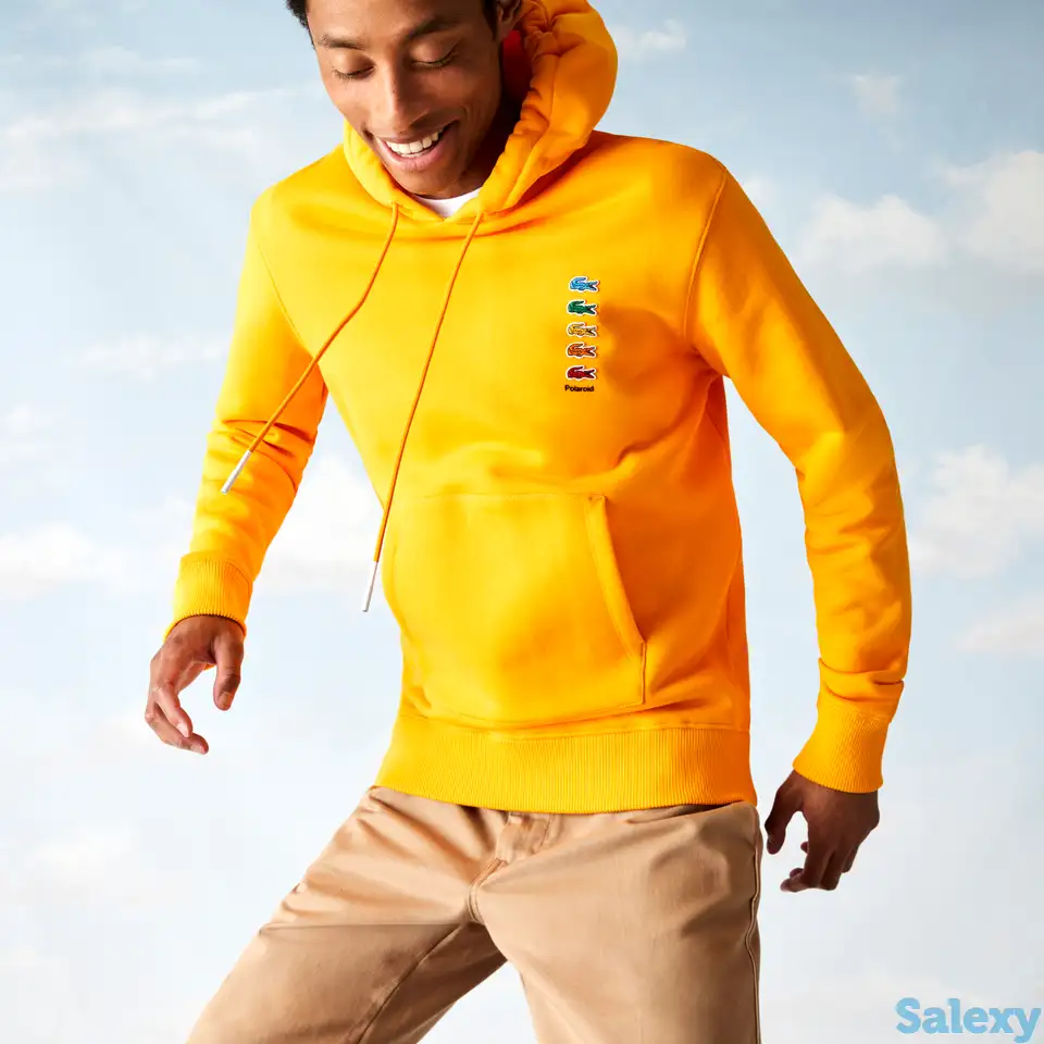 Хлопковая флисовая толстовка lacoste x polaroid unisex, фотография 1