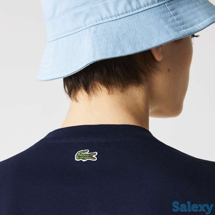 Женская футболка lacoste branding из хлопка с круглым вырезом и принтом, фотография 5