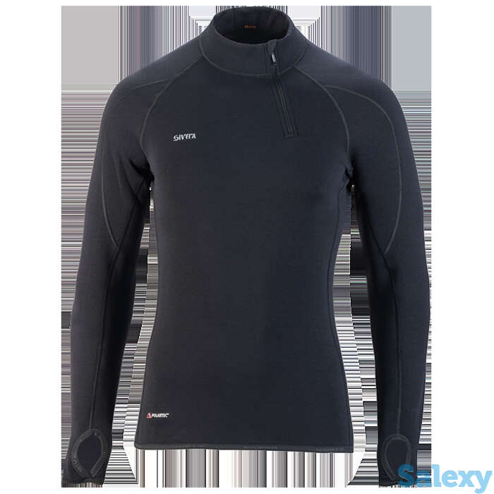 Термобелье майка сивера сноуи вп(м) с воротником и полуперчаткой мужская черная, фотография 1