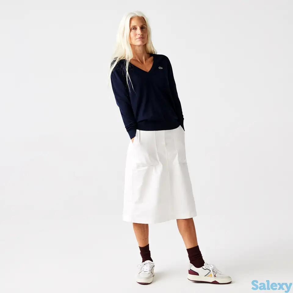 Женский свитер lacoste c v-образным вырезом, фотография 1