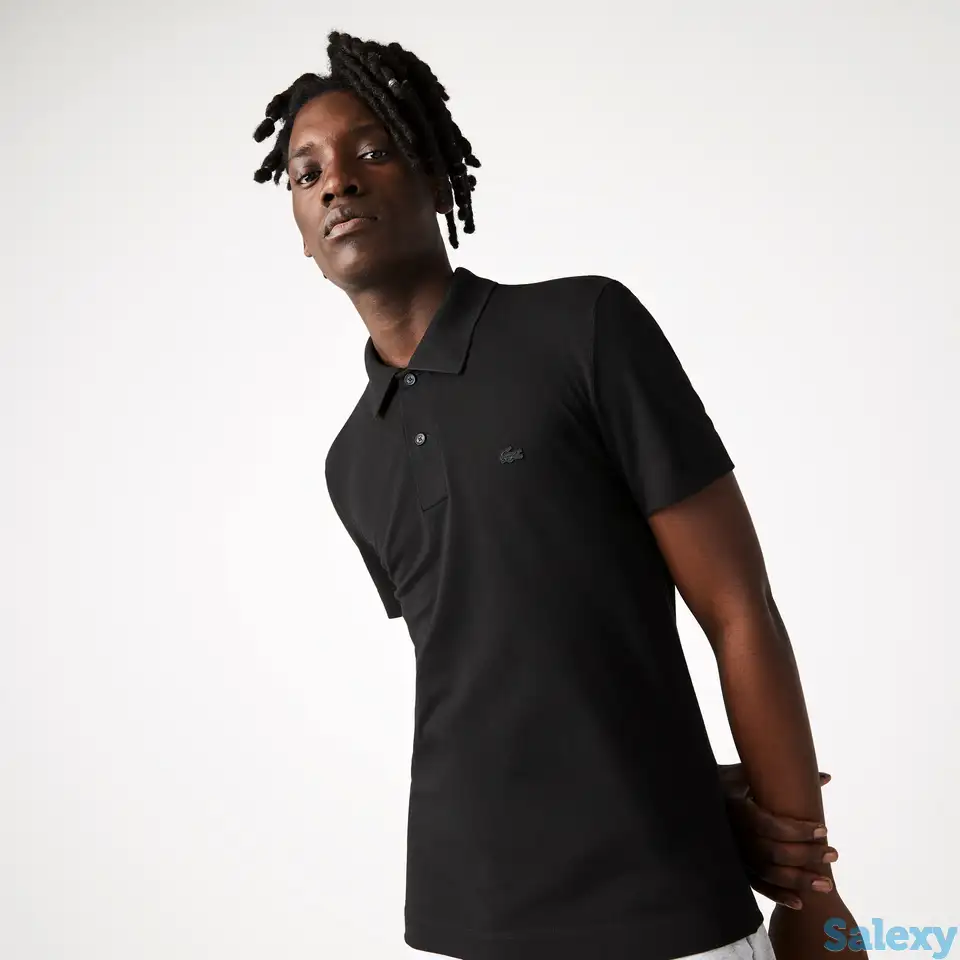 Мужская рубашка-поло lacoste slim fit из органического стрейч-хлопка, фотография 1