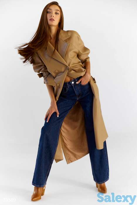 Синие джинсы с высокой талией, фотография 1