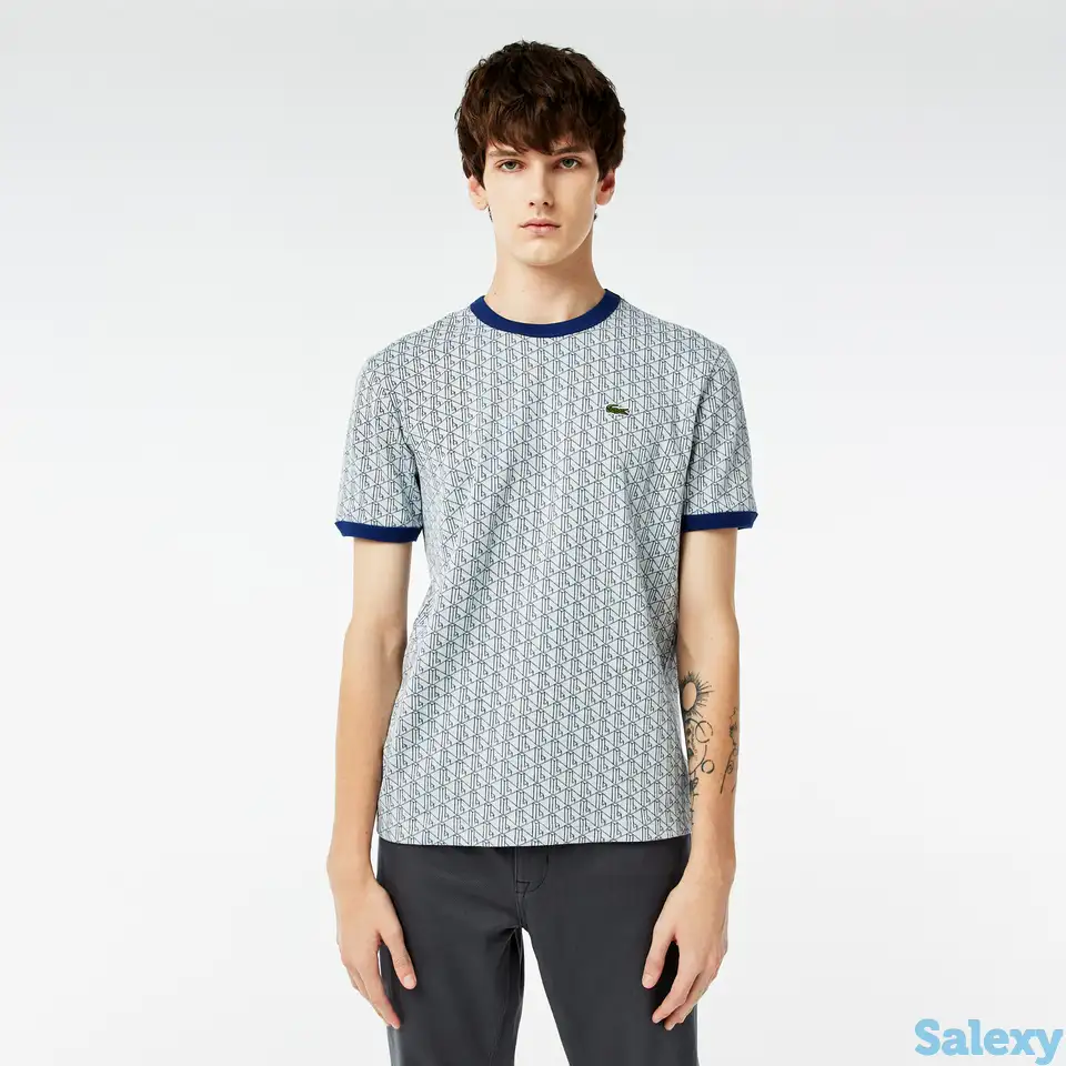Мужская футболка lacoste regular fit с монограммой, фотография 1
